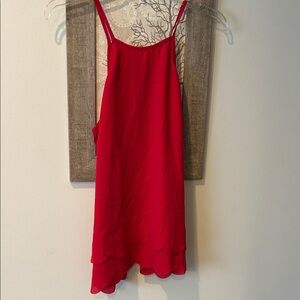 Red Sleeveless Layered Top